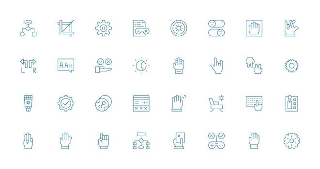 opción icono colección con 32 Delgado línea diseños completar icono conjunto para móvil aplicaciones vector