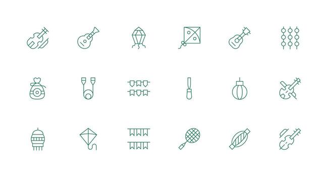 18 Minimal Line Vectors for String Theme Interface Icon Collection for Daily Projects