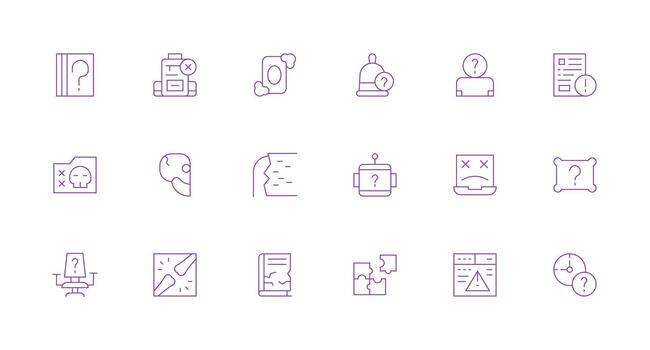 desaparecido incluso 18 mínimo línea ilustraciones interfaz icono colección para diario proyectos vector