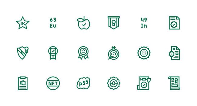 18 fuerte carrera línea diseños para estándar íconos ui y ux enfocado icono colección vector