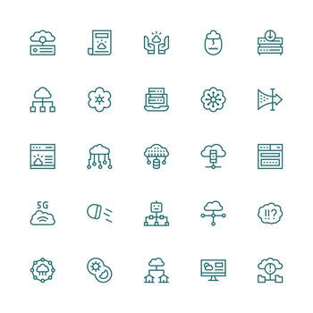 25 medio carrera contorno diseños para nube informática íconos completar icono haz para web diseño vector