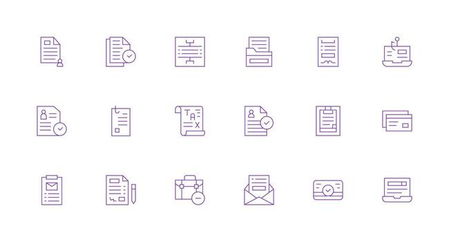 Minimal Line Style Submission Icons with 18 Vectors High-Resolution Icons for Any Platform