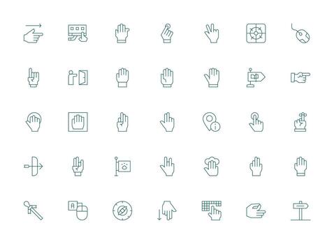 Pointer Set with 35 Light Line Icons Neat Icon Set vector