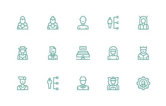 Administrator featuring 15 Icons in Regular Line Design Icon Pack for UI vector