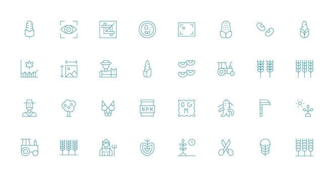 Thin Line Icons from Crop Set with 32 Vectors Compact Icon Set