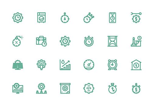 Thick Line Line Style Efficiency Icons with 24 Vectors Dashboard Icon Series