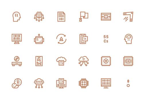 24 Thick Line Line Style Icons from Data Processing Collection Neatly Designed Icons for Web Platforms vector