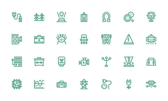 Bold Line Icons from Electrical Set with 28 Vectors Essential Icon Set for Teams