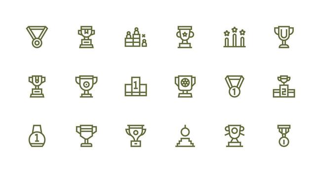 concurso visual paquete conteniendo 18 fuerte carrera línea íconos núcleo icono colección para diario Tareas vector