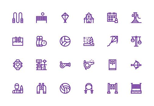 grueso línea línea íconos desde actividad conjunto con 24 vectores sensible icono conjunto para flexible diseños