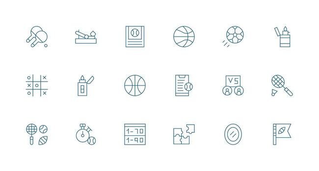 18 Minimal Line Icons for Match Graphics Clean Set for Layout Prototypes vector