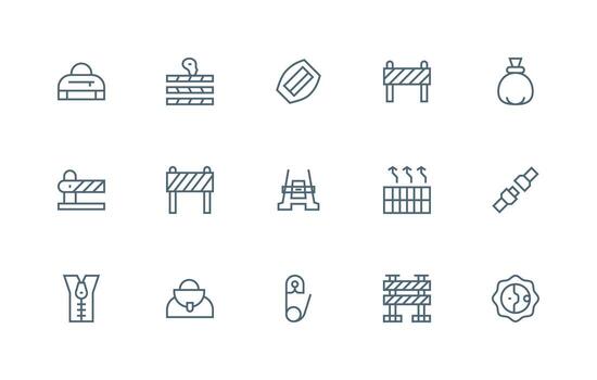 15 Regular Line Icons for Closure Graphics Line Icon Collection vector