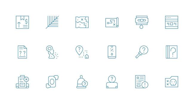 desaparecido conjunto con 18 mínimo línea íconos tablero icono serie vector