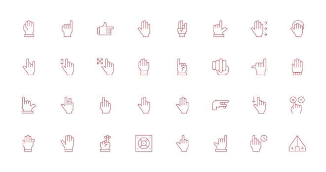 32 Thin Line Style Icons from Cursor Collection App Icon Pack vector