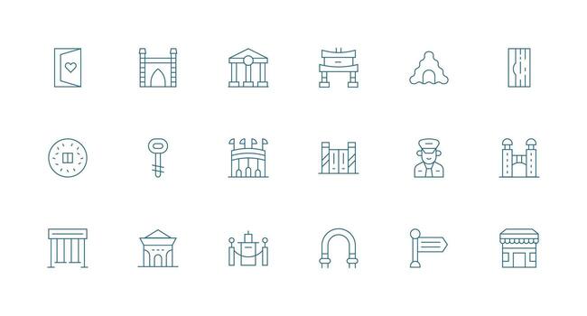Minimal Line Icons from Entrance Set with 18 Vectors Core Icon Collection for Daily Tasks