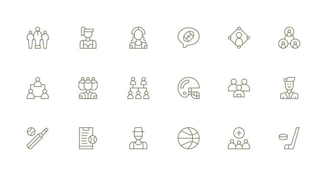Minimal Line Style Team Icons with 18 Vectors Dashboard Icon Series