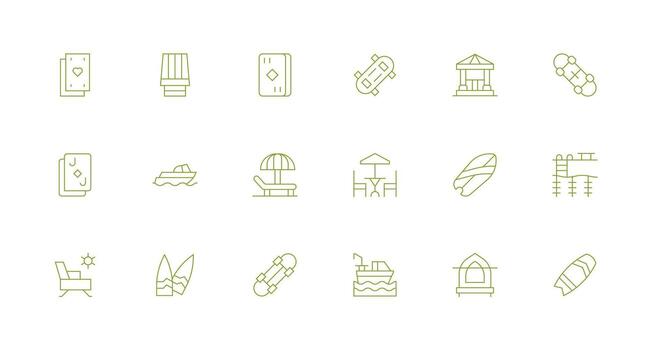 Minimal Line Icons from Deck Set with 18 Vectors Customizable Icon Series for Mobile Screens