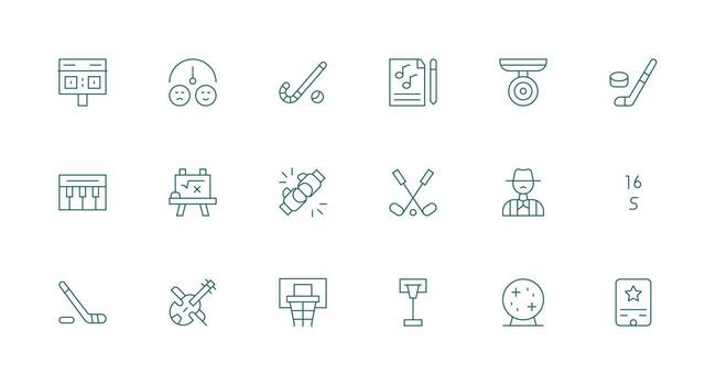 18 Minimal Line Vectors for Score Theme Interface Icon Collection for Daily Projects