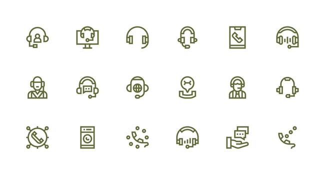 18 íconos para línea directa en fuerte carrera línea formato funcional icono serie vector