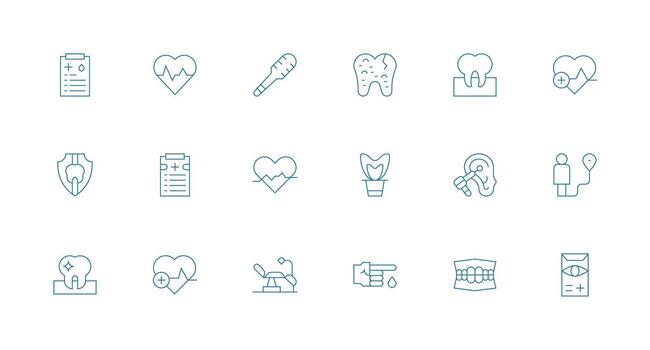 Minimal Line Icons from Checkup Set with 18 Vectors Universal Icon Pack