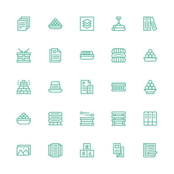 Stack featuring 25 Icons in Medium Stroke Outline Design Design Icon Pack vector