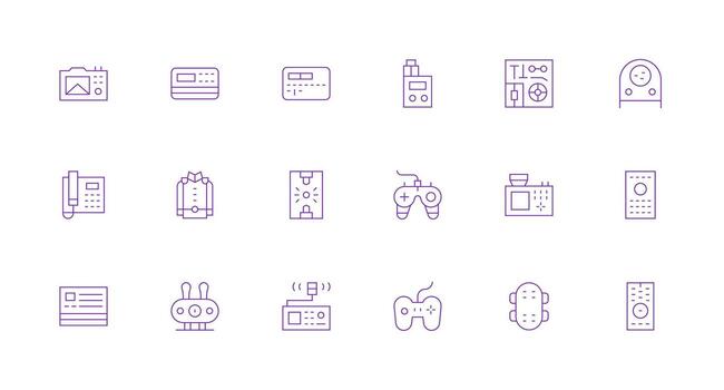 Buttons Icon Collection with 18 Minimal Line Designs Professional Icon Pack for Development Work vector