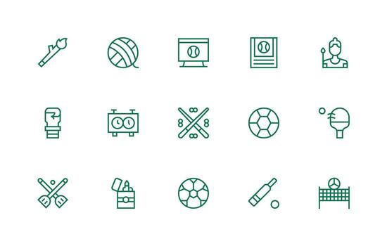 15 Icons for Match in Regular Line Format Icon Set for Web vector