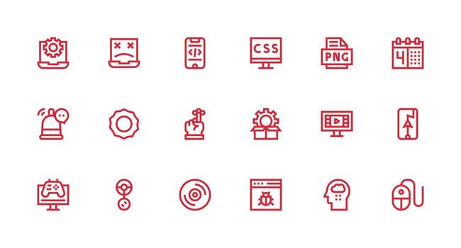 software visual paquete conteniendo 18 fuerte carrera línea íconos pulcramente diseñado íconos para web plataformas vector