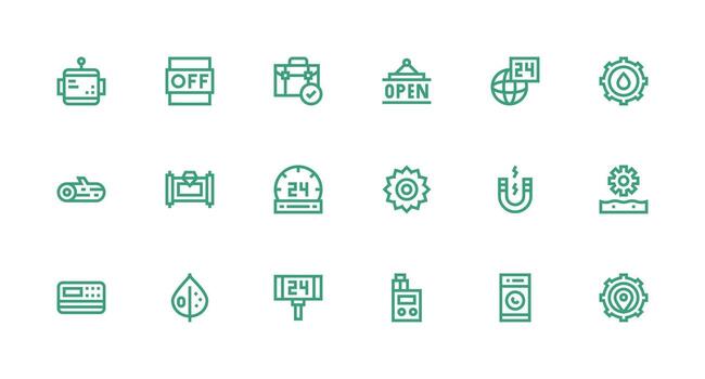 Operational featuring 18 Icons in Strong Stroke Line Design Pixel Perfect Icon Set vector