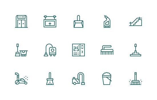 Floor including 15 Regular Line Illustrations Sharp Icons for Presentations vector