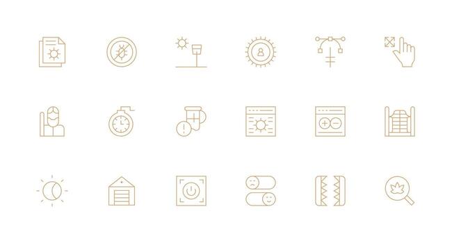 mínimo línea estilo controlar íconos con 18 vectores equilibrado icono conjunto para funcional diseño