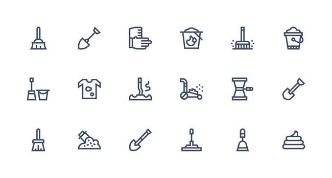 suciedad icono colección con 18 fuerte carrera línea diseños bien estructurado íconos para creativo utilizar vector