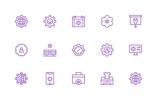 15 Regular Line Vectors for Customization Theme Outline Icon Pack