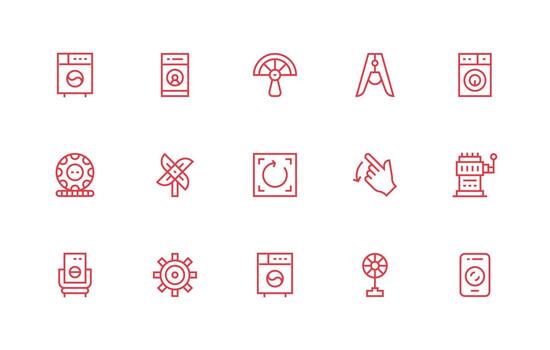15 Icons for Spin in Regular Line Format Neutral Style Icons for Any Project vector