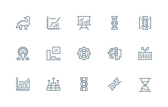 15 Regular Line Icons for Evolution Graphics Layout Icon Collection vector