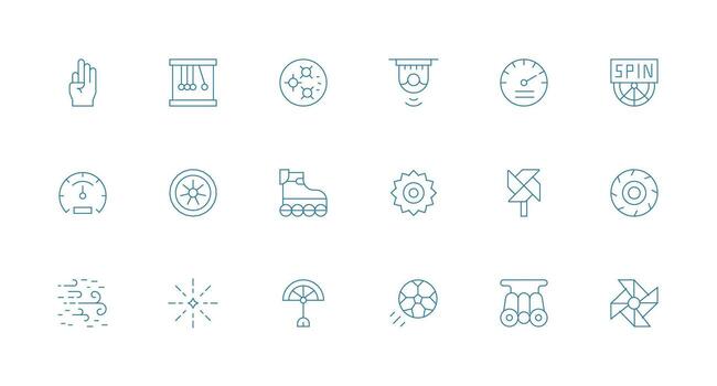 Minimal Line Icons from Motion Set with 18 Vectors Digital Icon Collection