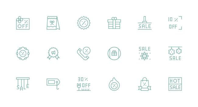 Minimal Line Icons from Special Offer Set with 18 Vectors Neatly Designed Icons for Web Platforms