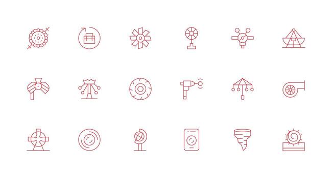 18 Minimal Line Icons for Rotating Graphics Pixel Perfect Icon Set vector