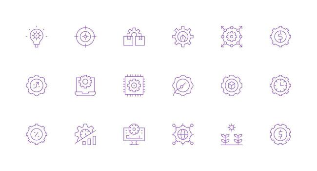 18 mínimo línea íconos para mejoramiento gráficos aplicación icono paquete vector