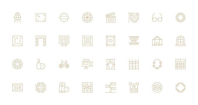 marco diseño íconos presentando 32 en Delgado línea estilo sencillo íconos para interfaz y wireframes vector