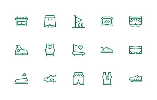 15 Regular Line Designs for Running Icons Neat Icon Set vector
