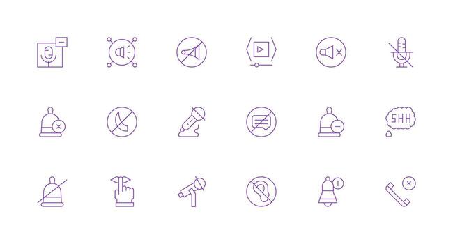 18 Minimal Line Designs for Mute Icons Interface Icon Collection for Daily Projects vector