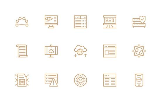 datos incluso 15 regular línea ilustraciones núcleo icono colección para diario Tareas vector