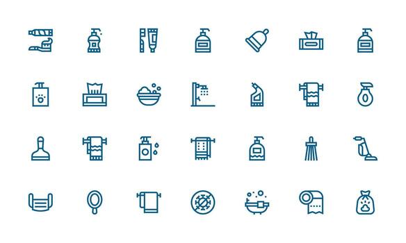 higiene icono conjunto con 28 negrita línea gráficos todas dispositivo compatible icono conjunto vector