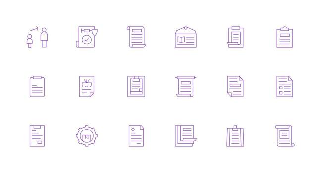 18 Minimal Line Designs for Guidelines Icons Balanced Icon Set for Functional Design vector