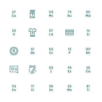 Medium Stroke Outline Icons from Number Set with 25 Vectors Glyph Icon Series