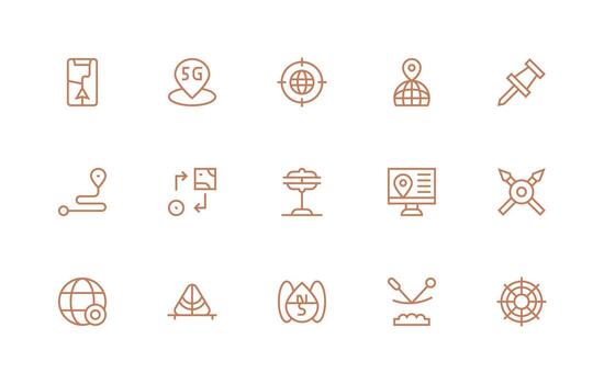 15 Regular Line Vectors for Positioning Theme Professional Icon Pack for Development Work
