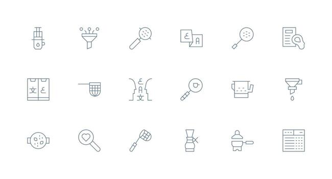 18 mínimo línea íconos para filtrar gráficos personalizable icono serie para móvil pantallas vector