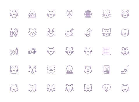35 Icons for Pet in Light Line Format Neatly Designed Icons for Web Platforms vector