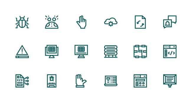 software diseño íconos presentando 18 en fuerte carrera línea estilo multi-estilo icono colección vector